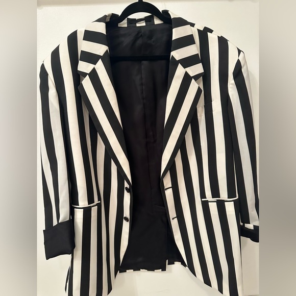 Brand new Versace men’s jacket black and white striped 54 size - Picture 8 of 10